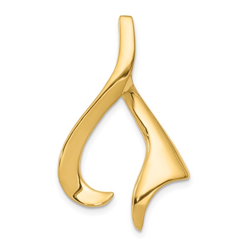 14K Yellow Gold Polished Slide Fits Up to 2mm Regular 6mm Fancy Or Reversible Omega