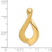 14K Yellow Gold Polished Slide Fits Up to 2mm Regular 6mm Fancy Or Reversible Omega view 4