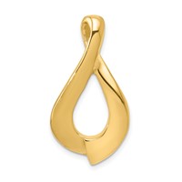 14K Yellow Gold Polished Slide Fits Up to 2mm Regular 6mm Fancy Or Reversible Omega view 1