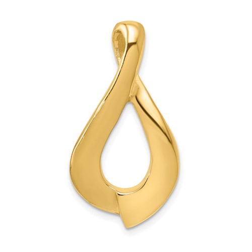 14K Yellow Gold Polished Slide Fits Up to 2mm Regular 6mm Fancy Or Reversible Omega
