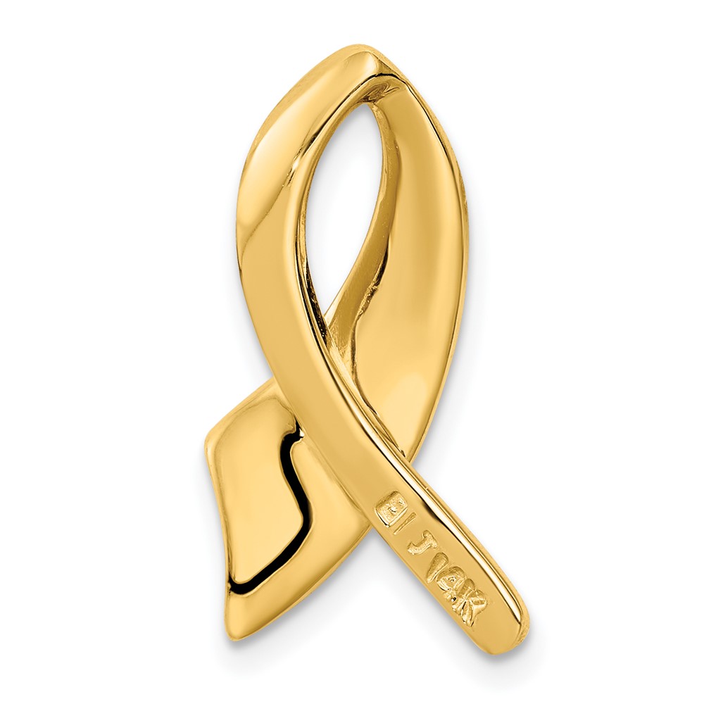 14k Polished Slide Fits up to 2mm Regular/6mm Fancy or Reversible Omega (SL574)