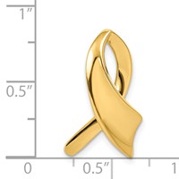 14K Yellow Gold Polished Slide Fits Up to 2mm Regular 6mm Fancy Or Reversible Omega view 3