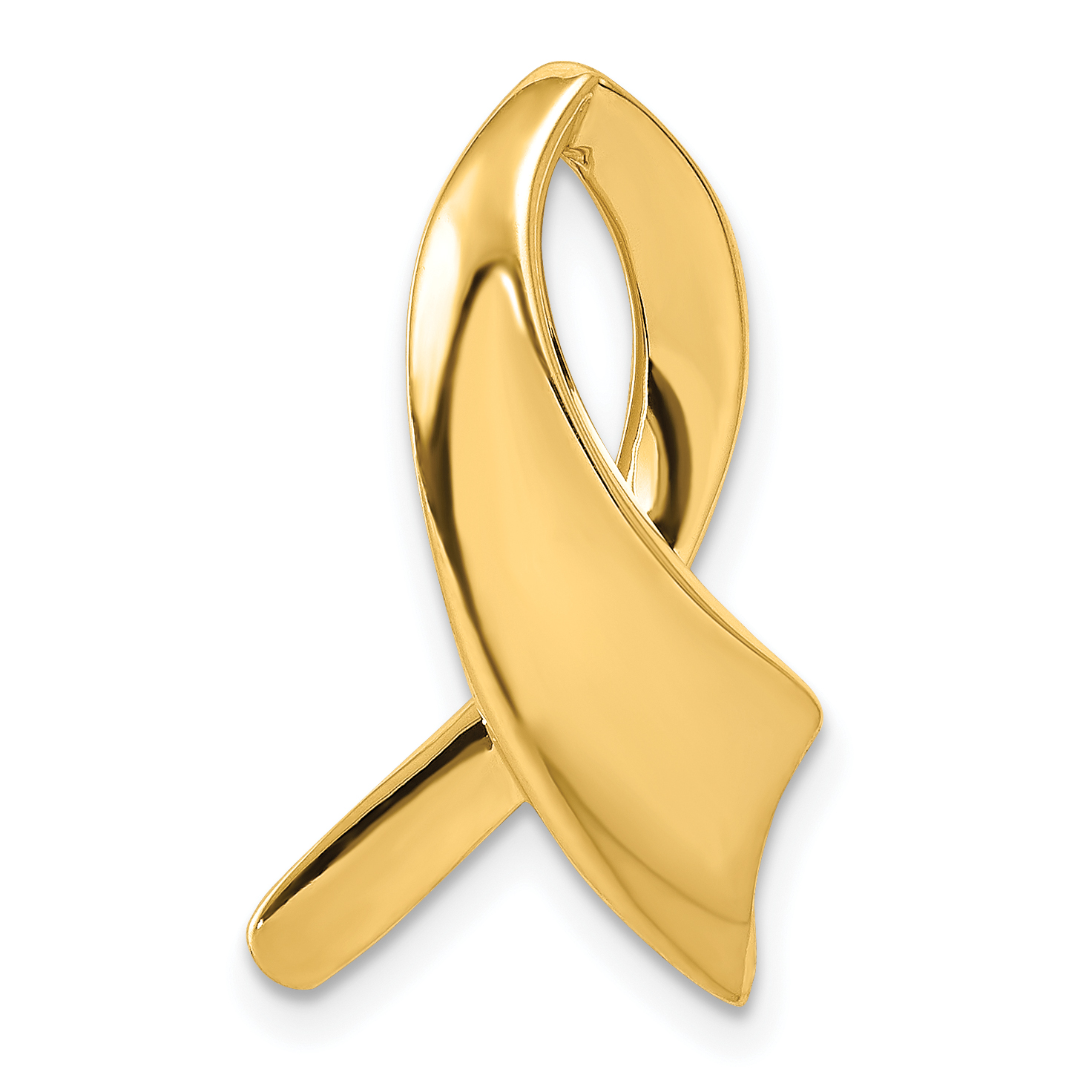14k Polished Slide Fits up to 2mm Regular/6mm Fancy or Reversible Omega (SL574)