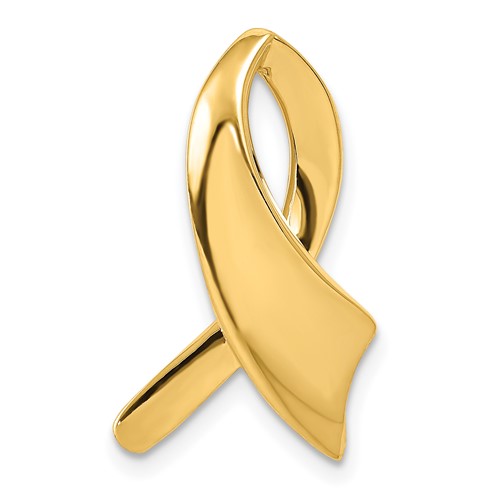 14K Yellow Gold Polished Slide Fits Up to 2mm Regular 6mm Fancy Or Reversible Omega