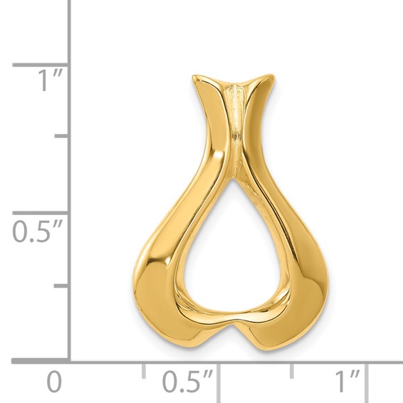 14k Polished Slide Fits up to 2mm Regular/3mm Fancy or Reversible Omega