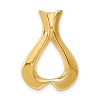 14K Yellow Gold Polished Slide Fits Up to 2mm Regular 3mm Fancy Or Reversible Omega view 1