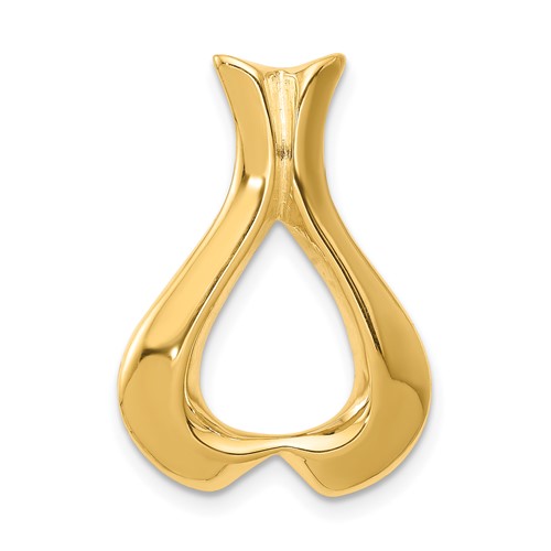 14K Yellow Gold Polished Slide Fits Up to 2mm Regular 3mm Fancy Or Reversible Omega