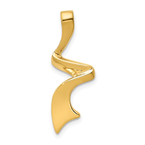 14K Yellow Gold Polished Slide Fits Up to 2mm Regular 6mm Fancy Or Reversible Omega