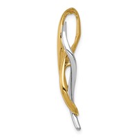 14K Two-Tone Slide Fits Up to 4mm Regular 8mm Fancy Or Reversible Omega view 2