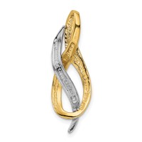 14K Two-Tone Slide Fits Up to 4mm Regular 8mm Fancy Or Reversible Omega view 3