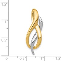 14K Two-Tone Slide Fits Up to 4mm Regular 8mm Fancy Or Reversible Omega view 4