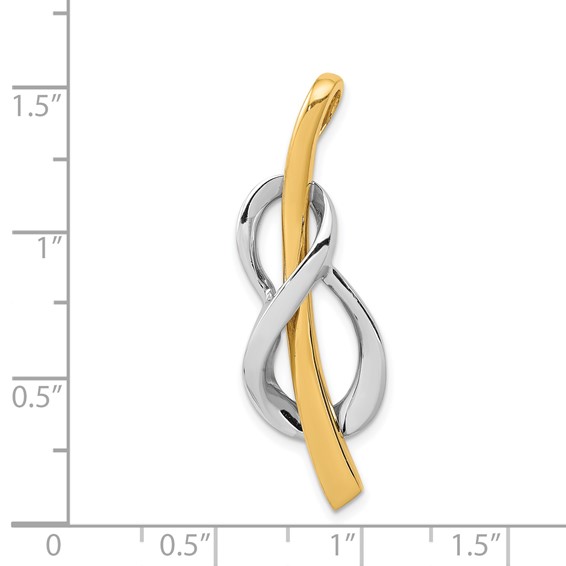 14k Polished Slide Fits up to 2mm Regular/3mm Fancy or Reversible Omega