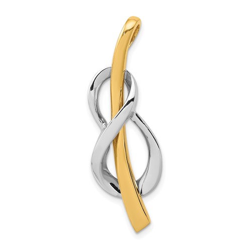 14K Polished Slide Fits Up to 2mm Regular 3mm Fancy Or Reversible Omega