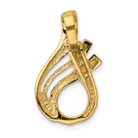 14K Yellow Gold Polished Slide Fits Up to 5mm Regular 6mm Fancy Or Reversible Omega view 3