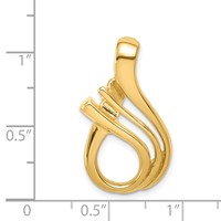 14K Yellow Gold Polished Slide Fits Up to 5mm Regular 6mm Fancy Or Reversible Omega view 4