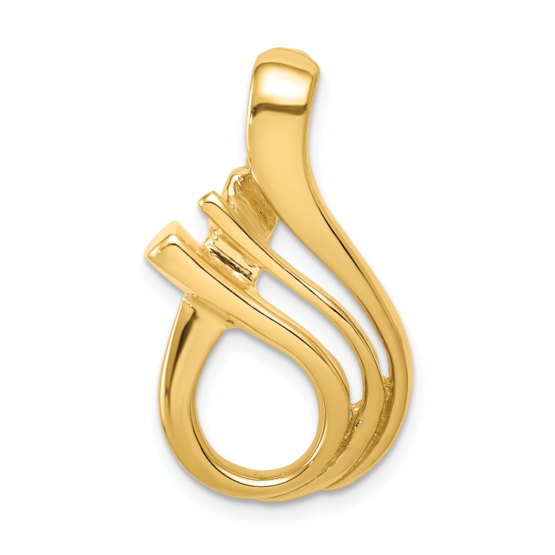 14k Polished Slide Fits up to 5mm Regular/6mm Fancy or Reversible Omega (SL59)