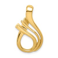 14K Yellow Gold Polished Slide Fits Up to 5mm Regular 6mm Fancy Or Reversible Omega view 1