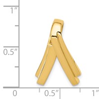 14K Yellow Gold Polished Slide Fits Up to 6mm Regular Fancy Reversible Omega view 4