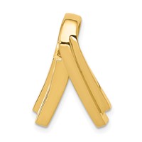14K Yellow Gold Polished Slide Fits Up to 6mm Regular Fancy Reversible Omega view 1