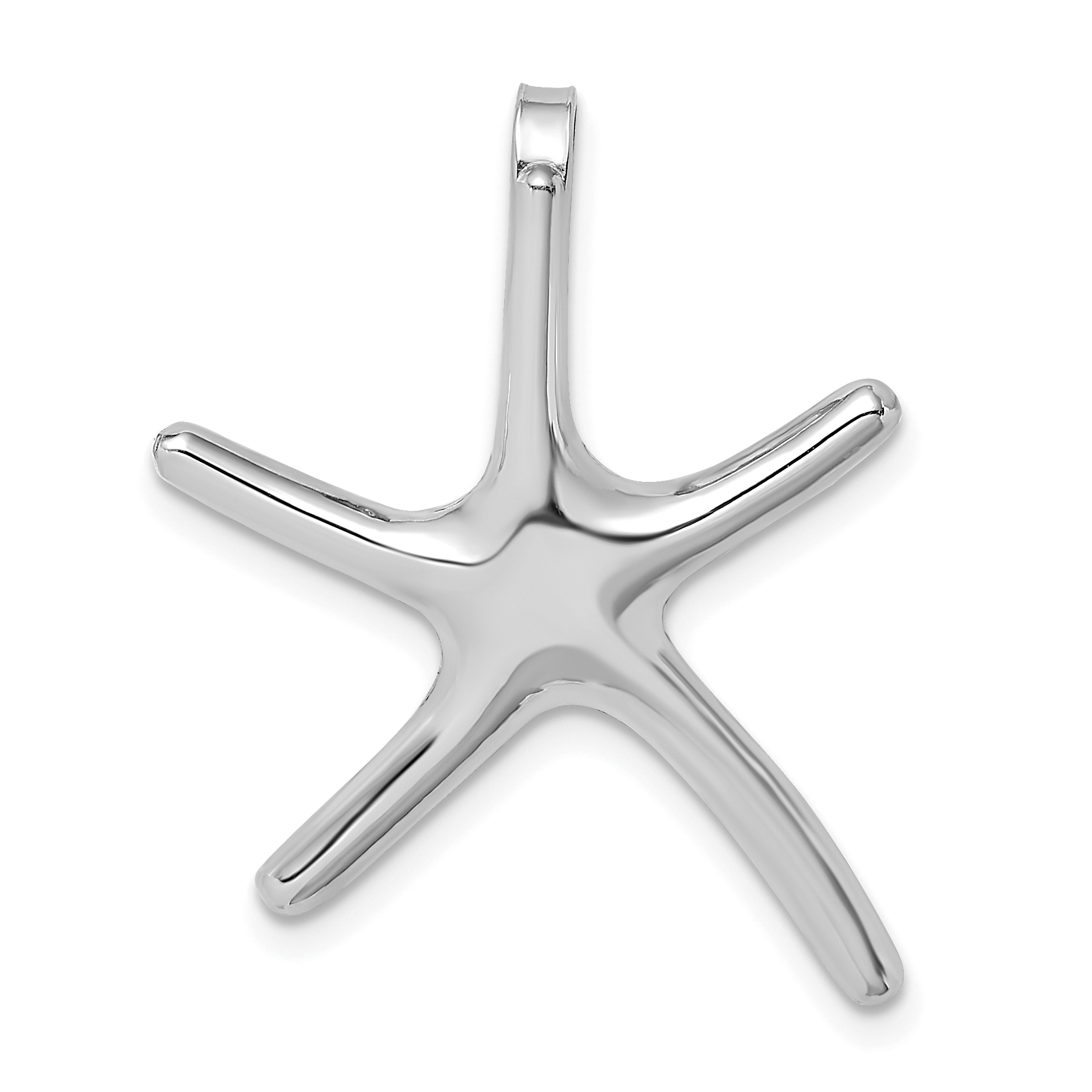 14K White Gold Starfish Chain Slide (SL609W)