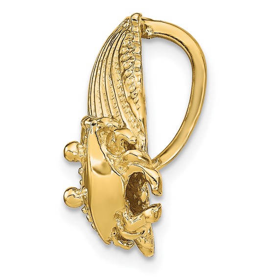 14k Scallop Shell with Crab Omega Slide