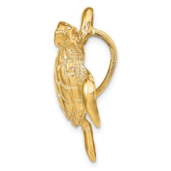 14K Large Polished Sea Turtle Omega Slide