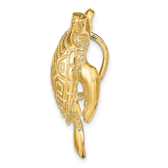 14k Large Polished Turtle Omega Slide