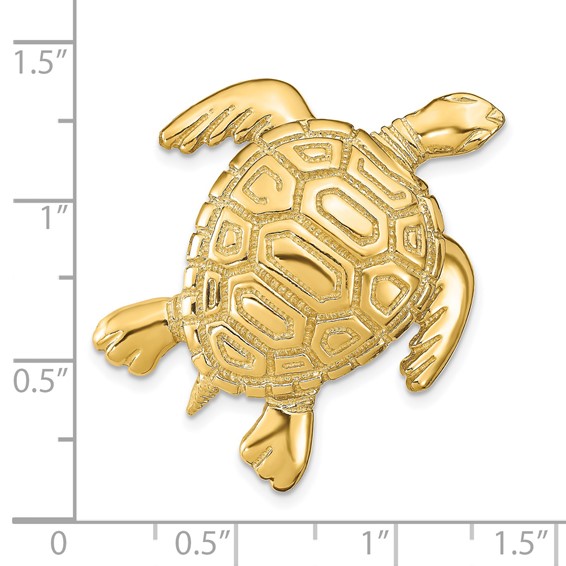 14k Large Polished Turtle Omega Slide