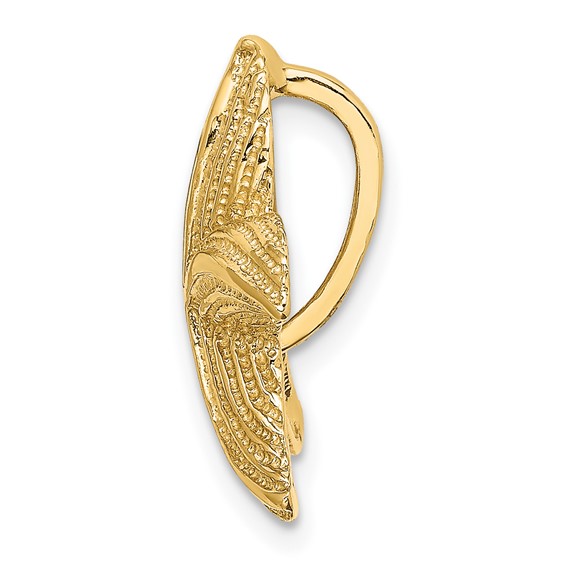 14K Polished and Textured Starfish Omega Slide