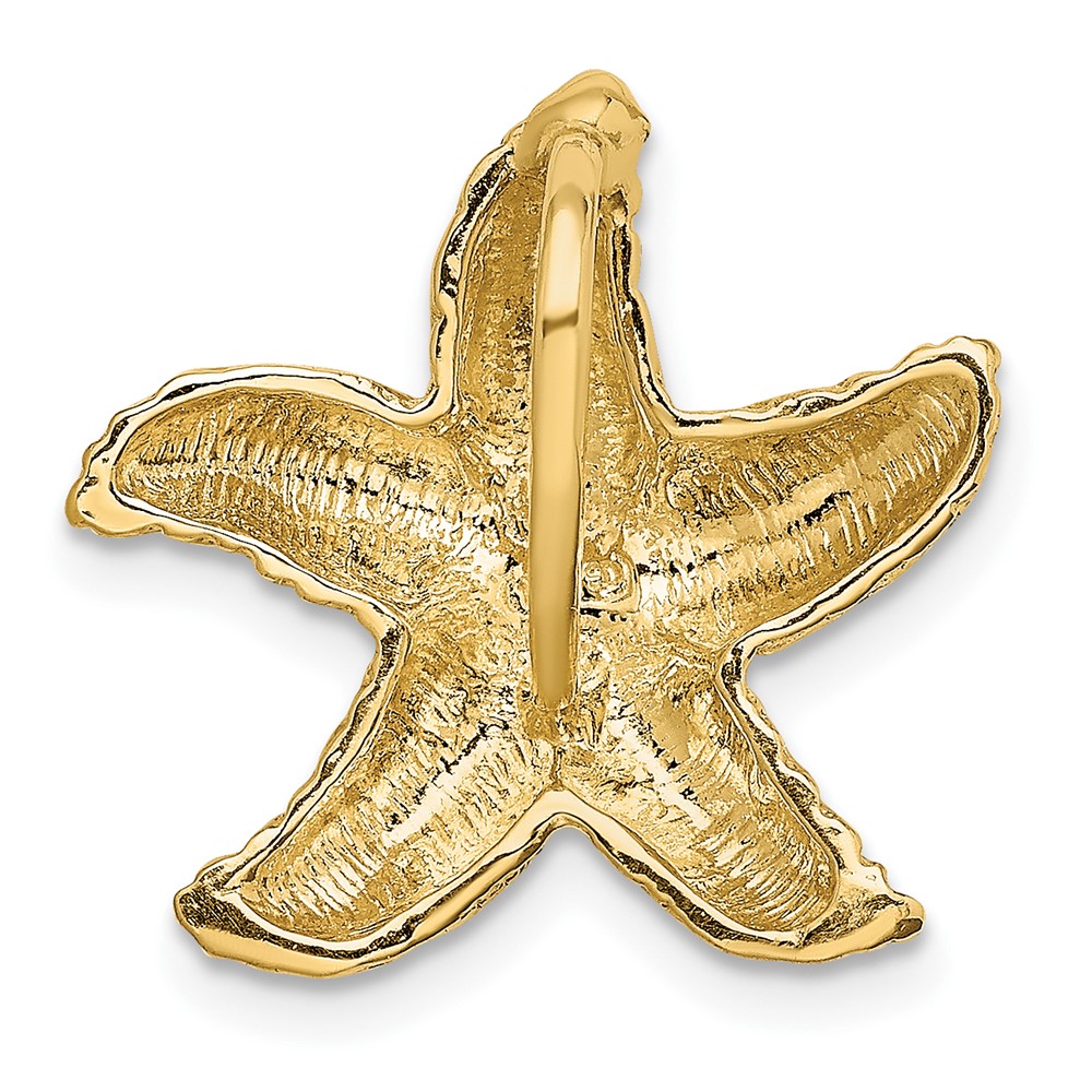 14K Polished and Textured Starfish Slide (SL625)