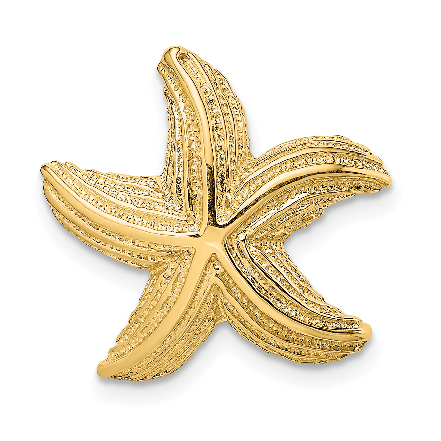 14K Polished and Textured Starfish Slide (SL625)