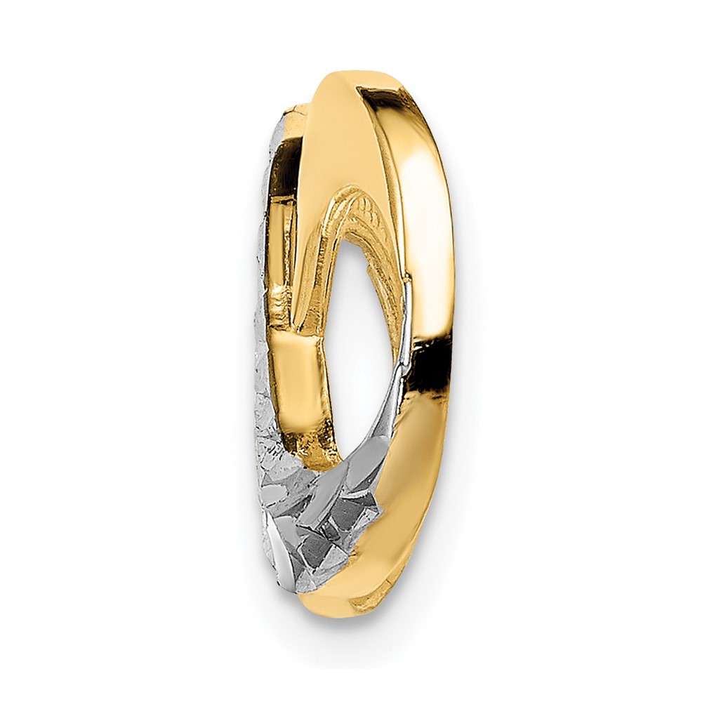 14K with Rhodium Diamond-cut Infinity Slide Fits up to 4mm Fancy or Reversible Omega Only (SL631)