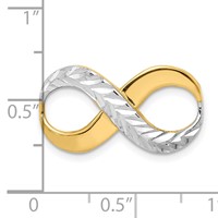 14K with Rhodium Diamond-cut Infinity Slide Fits Up to 4mm Fancy Or Reversible Omega Only view 3