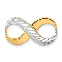 14K with Rhodium Diamond-cut Infinity Slide Fits Up to 4mm Fancy Or Reversible Omega Only view 1
