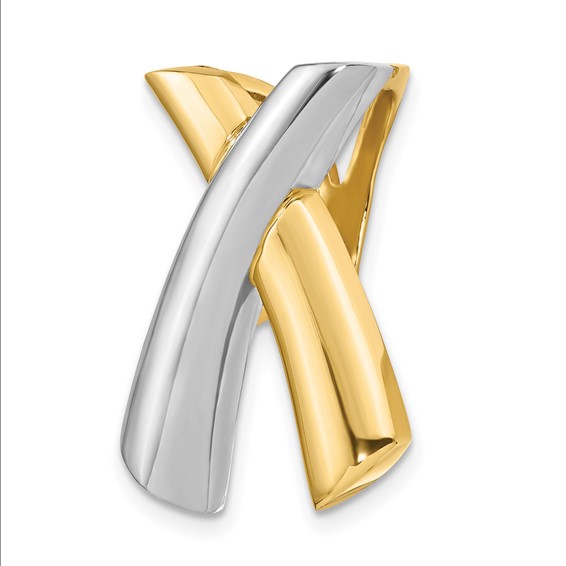 14k Two-tone X Slide