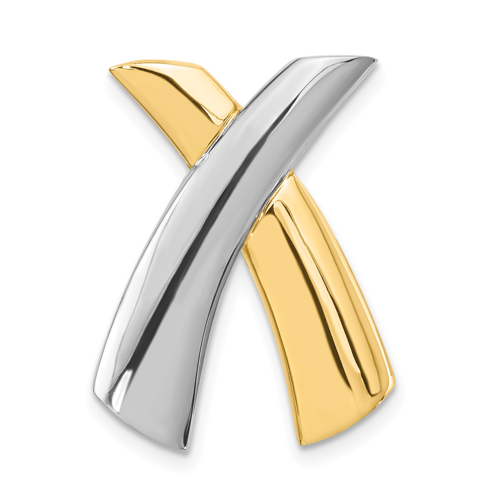 14k Two-tone X Slide (SL643)