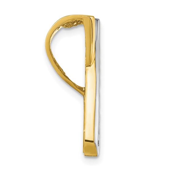 14k and Rhodium Greek Key Slide