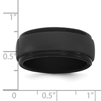 Silicone Black 9mm Ridged Edge Band view 5