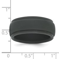 Silicone Dark Grey 9mm Ridged Edge Band view 5