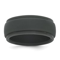 Silicone Dark Grey 9mm Ridged Edge Band view 1