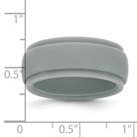 Silicone Light Grey 9mm Ridged Edge Band view 5