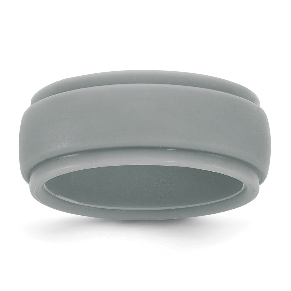 Silicone Light Grey 9mm Ridged Edge Band