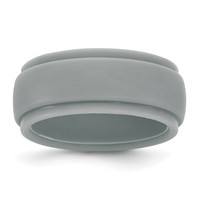 Silicone Light Grey 9mm Ridged Edge Band view 1