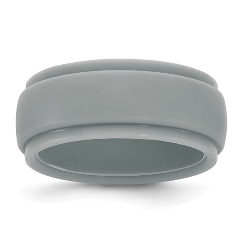 Silicone Light Grey 9mm Ridged Edge Band