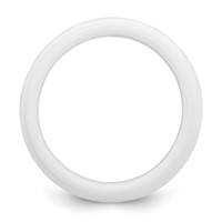 Silicone White 9mm Ridged Edge Band view 2