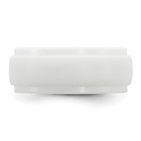 Silicone White 9mm Ridged Edge Band view 3