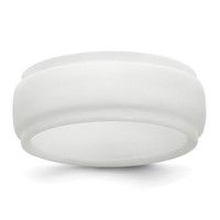Silicone White 9mm Ridged Edge Band view 1