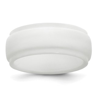 Silicone White 9mm Ridged Edge Band