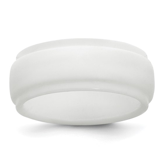 Silicone White 9mm Ridged Edge Band