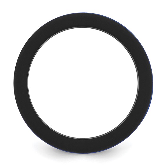 Silicone Black with Removable Blue Center 8mm Band